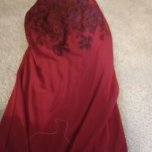 Elegant Red Lace Evening Dress